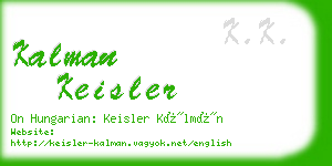 kalman keisler business card